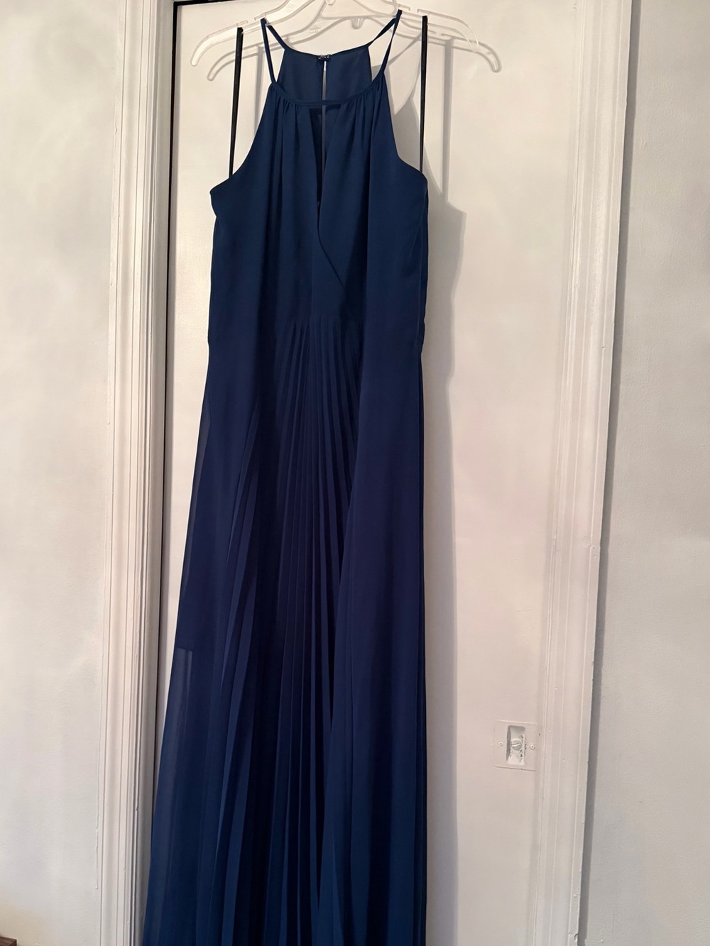 BCBG Elegant Navy Halter Maxi Dress - Size L